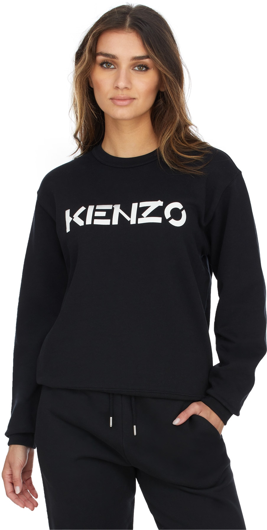 Kenzo: Black Logo Crew Sweater - 3