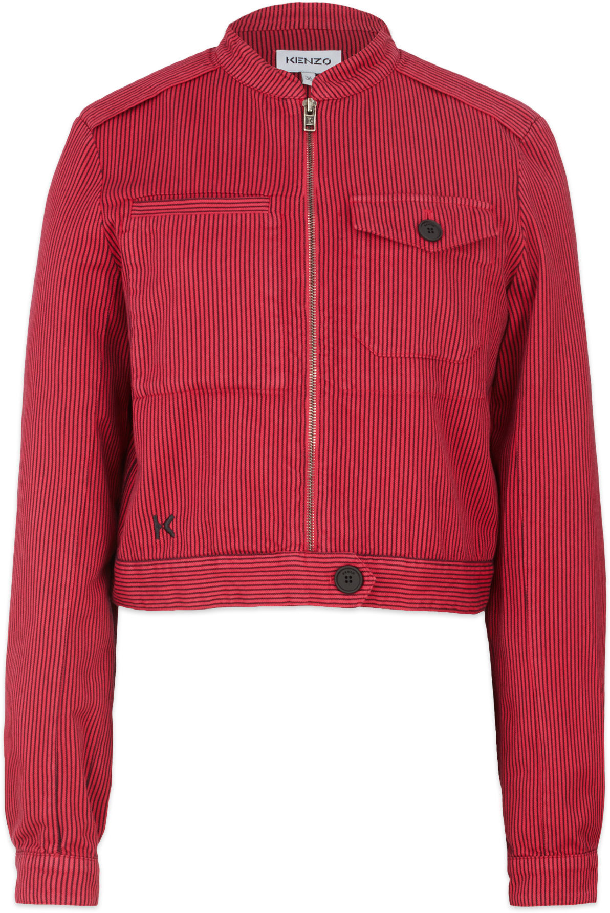 Kenzo: Pink Overdyed Fitted Zip Jacket - 1