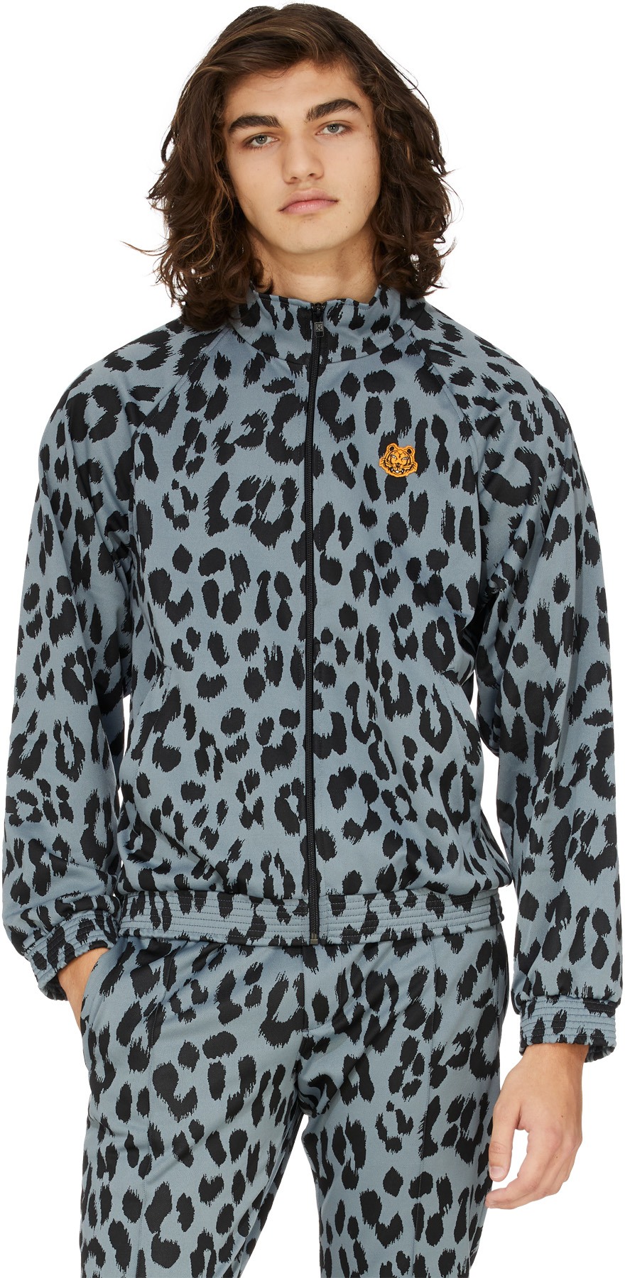 Kenzo: Multicolor Leopard Jacquard Jacket - 3