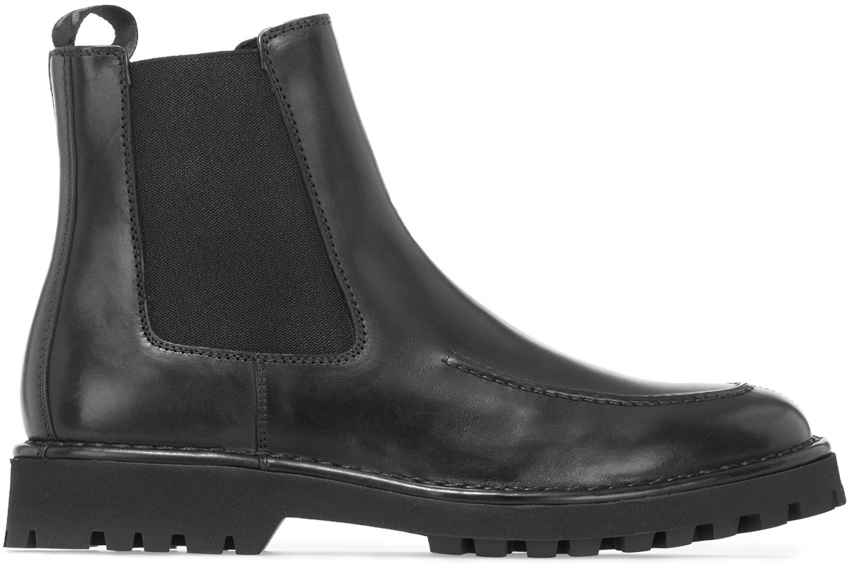 Kenzo: Noir Bottes Chelsea K-MOUNT en Cuir Noir - 1