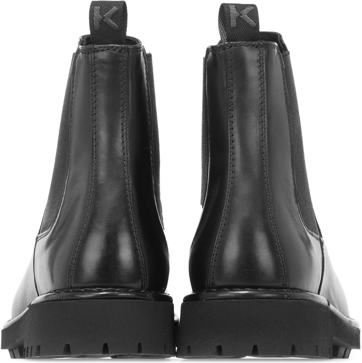 Kenzo: Noir Bottes Chelsea K-MOUNT en Cuir Noir - 5