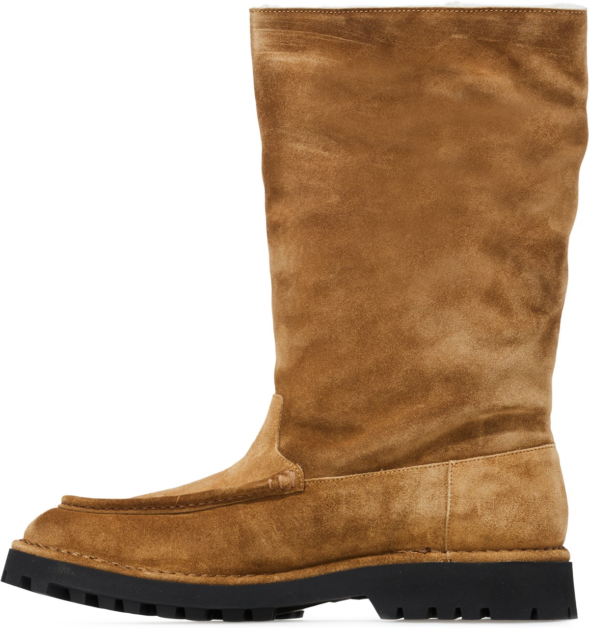 Kenzo: Brun Bottes Hautes K-Mount en Daim Brun - 2