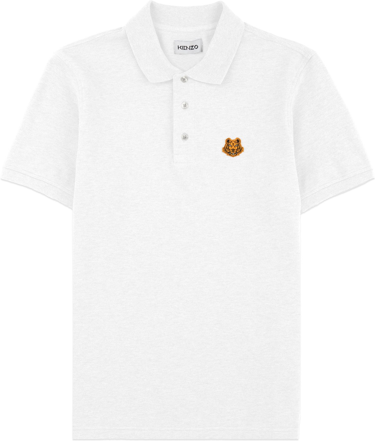 Kenzo: White Tiger Crest Polo Shirt - 1