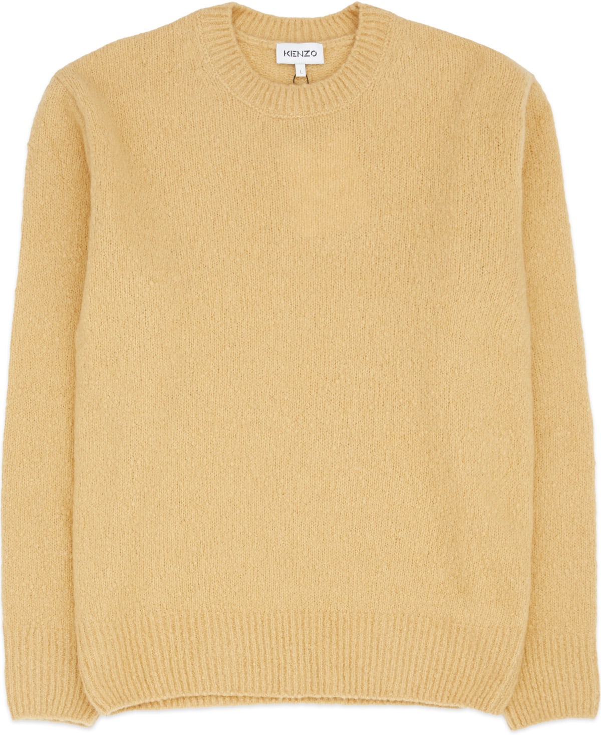 Kenzo: Neutrals Recycled Cashmere Knit Crew Sweater - 1