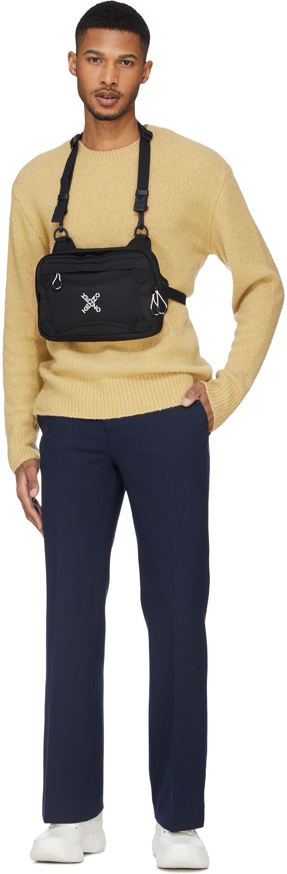 Kenzo: Neutrals Recycled Cashmere Knit Crew Sweater - 4