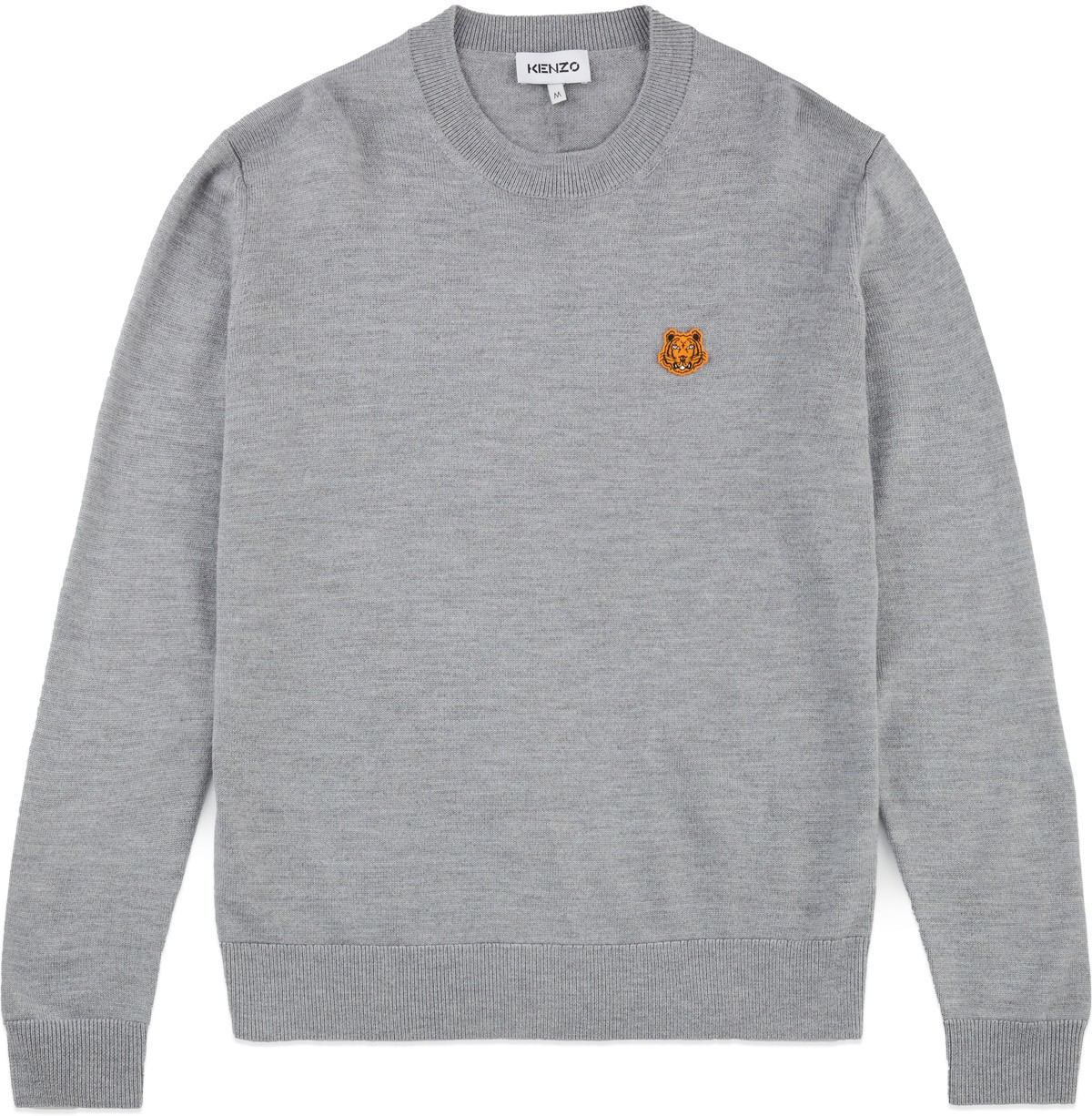 Kenzo: Gris Pull en laine Tiger Crest Gris - 1