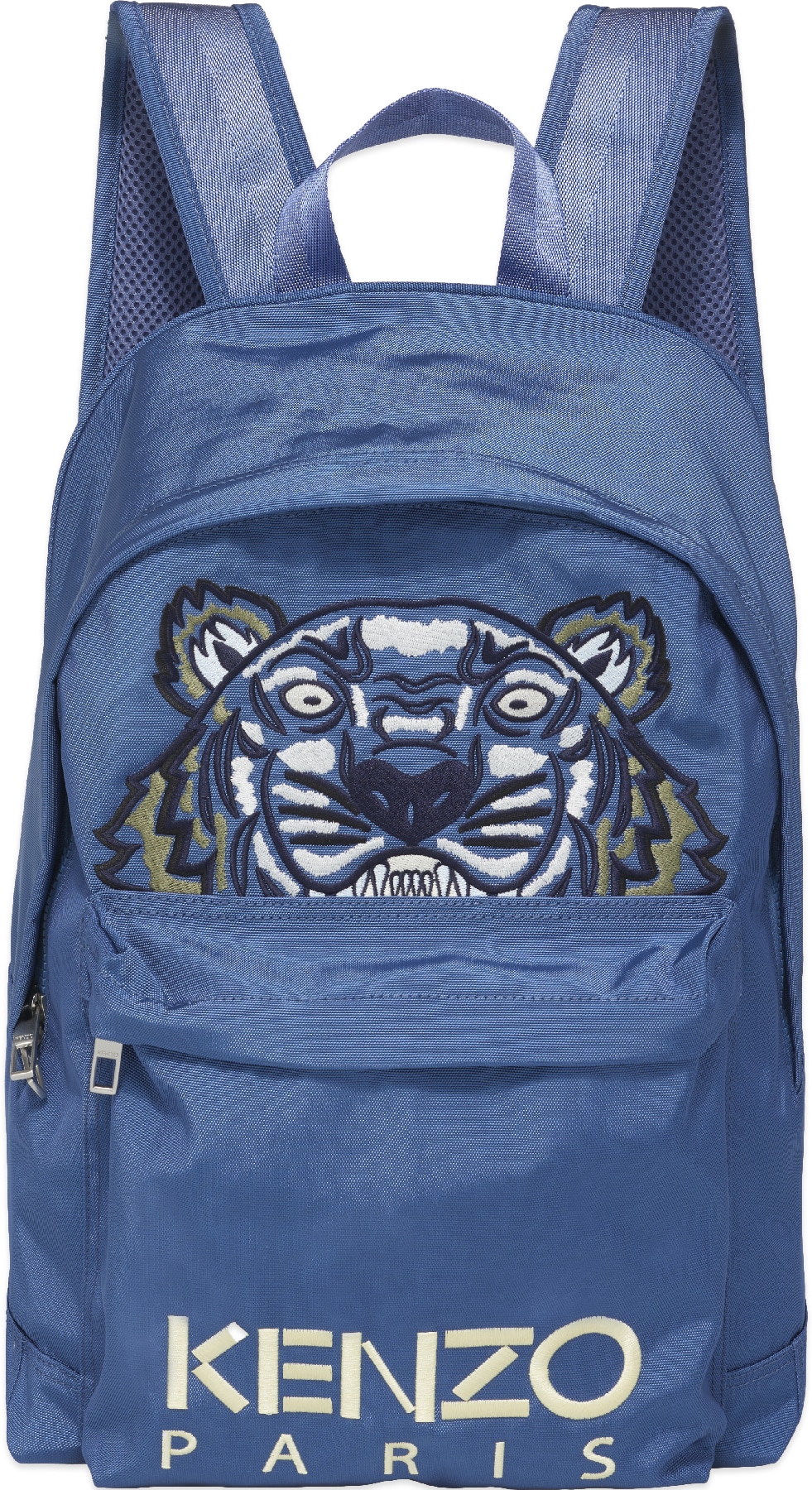 Kenzo: Bleu Sac à Dos Kampus Tigre en Canvas Bleu - 1