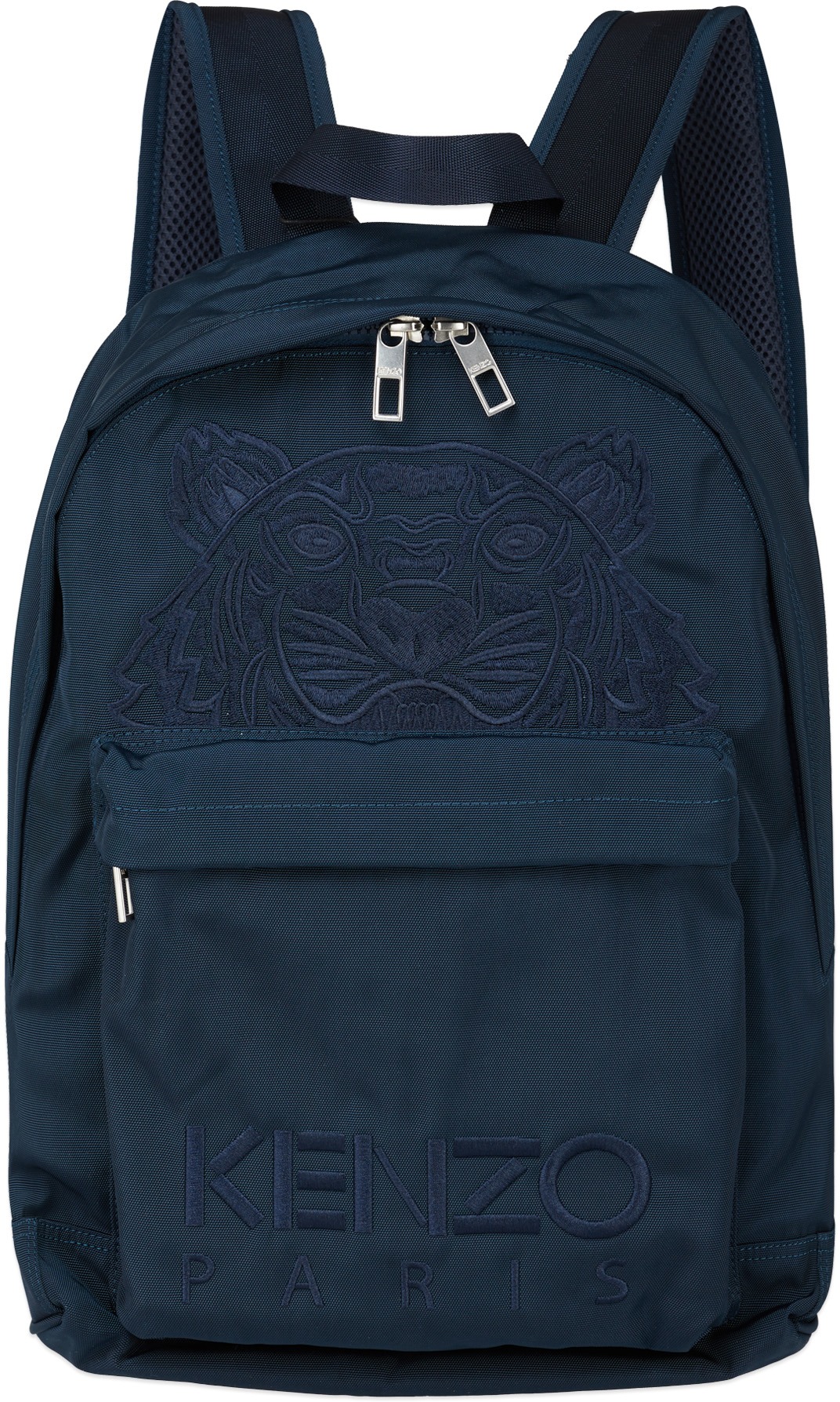 Kenzo: Bleu Sac à Dos Kampus Tigre en Canvas Bleu - 1
