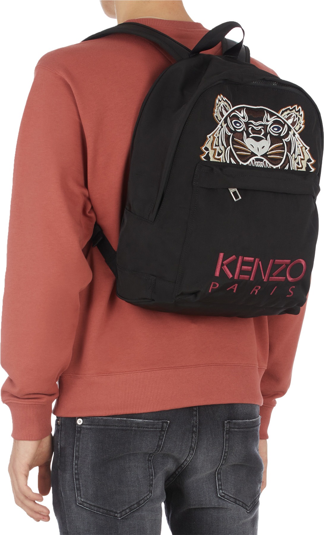Kenzo: Black Canvas Kampus Tiger Backpack - 3