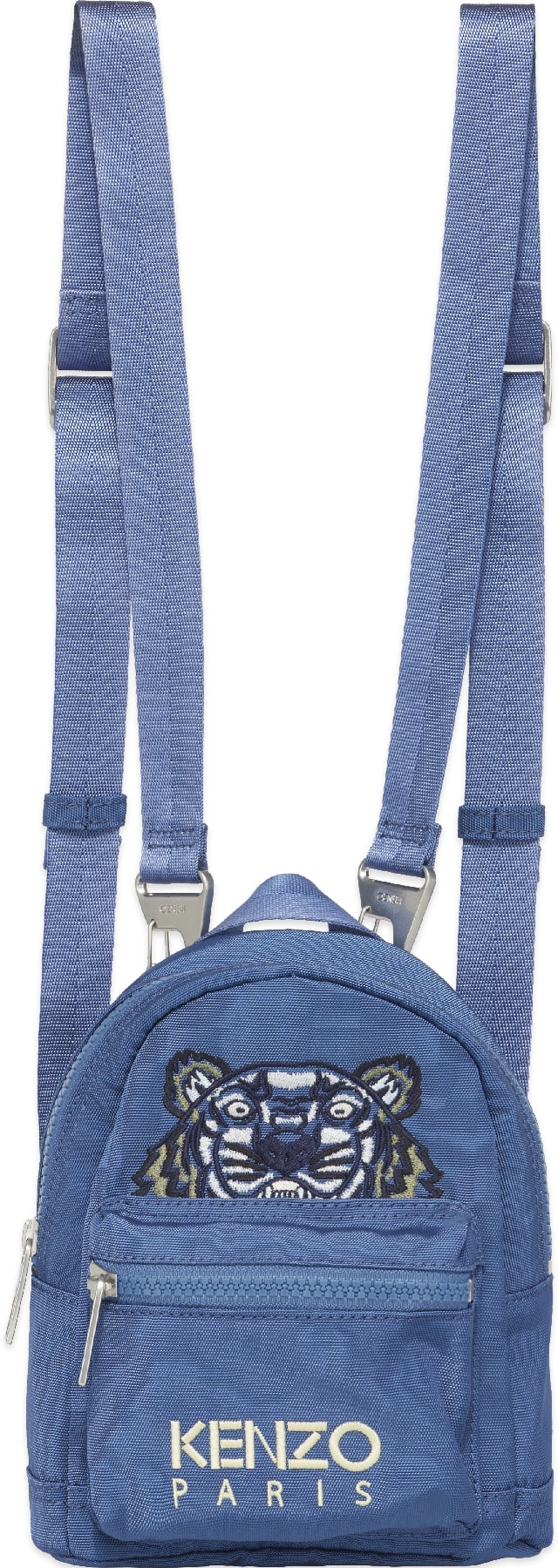 Kenzo: Bleu Mini Sac à Dos Kampus Tigre en Canvas Bleu - 1