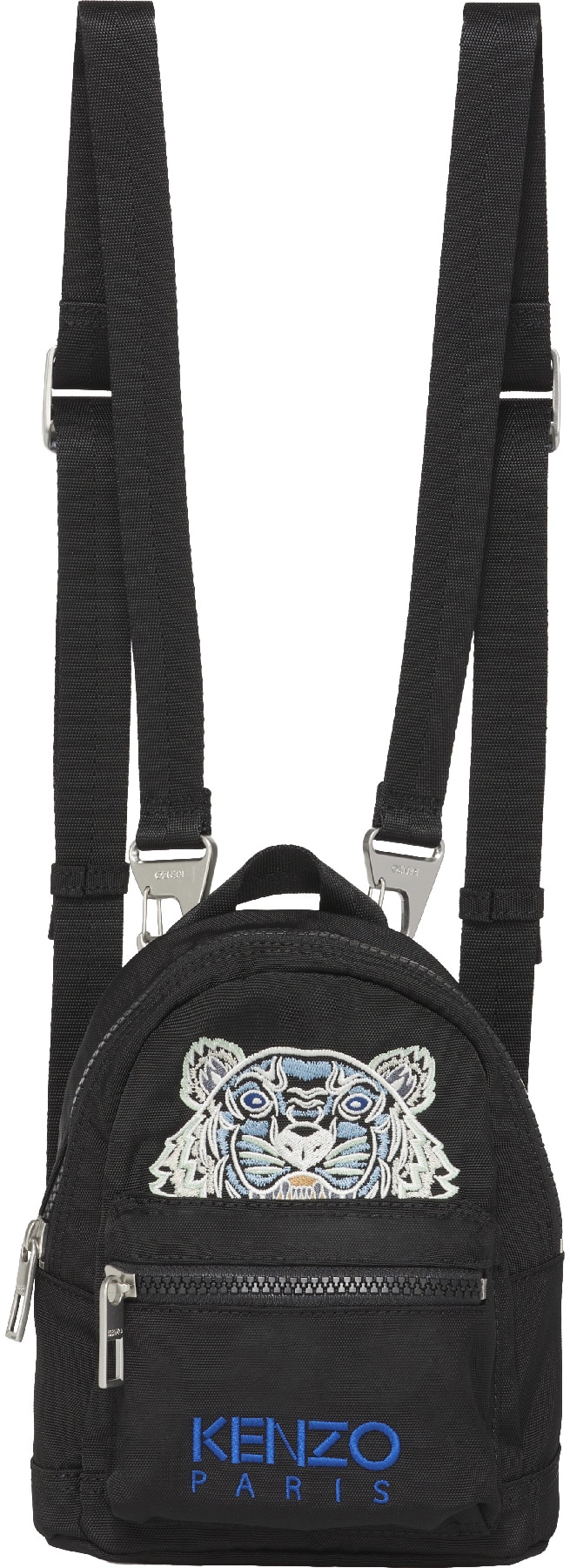 Kenzo: Noir Mini Sac à Dos Kampus Tigre en Canvas Noir - 1