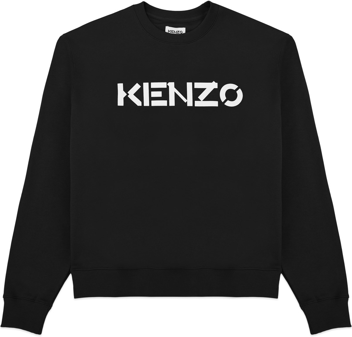 Kenzo: Black Logo Crew Sweater - 1