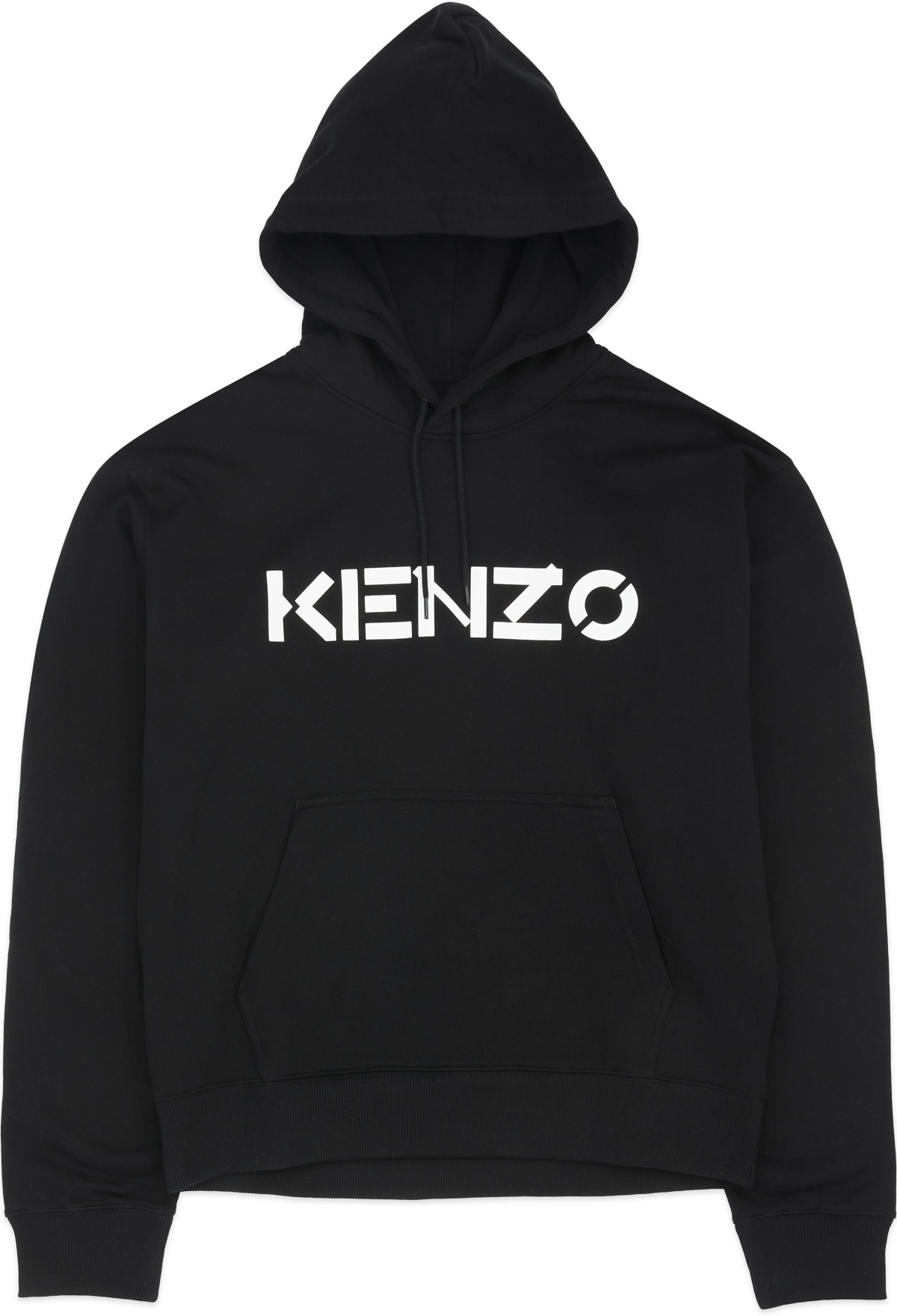 Kenzo: Noir Veste à Capuche Logo Noir - 1