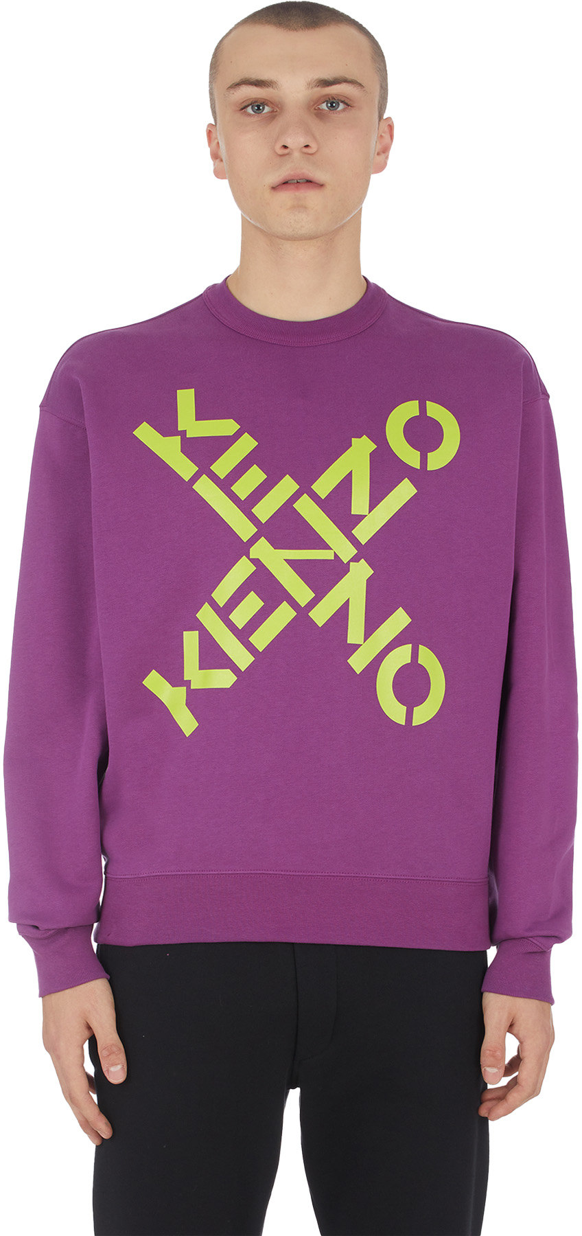 Kenzo: Purple Kenzo Sport 'Big X' Crew Sweater - 1