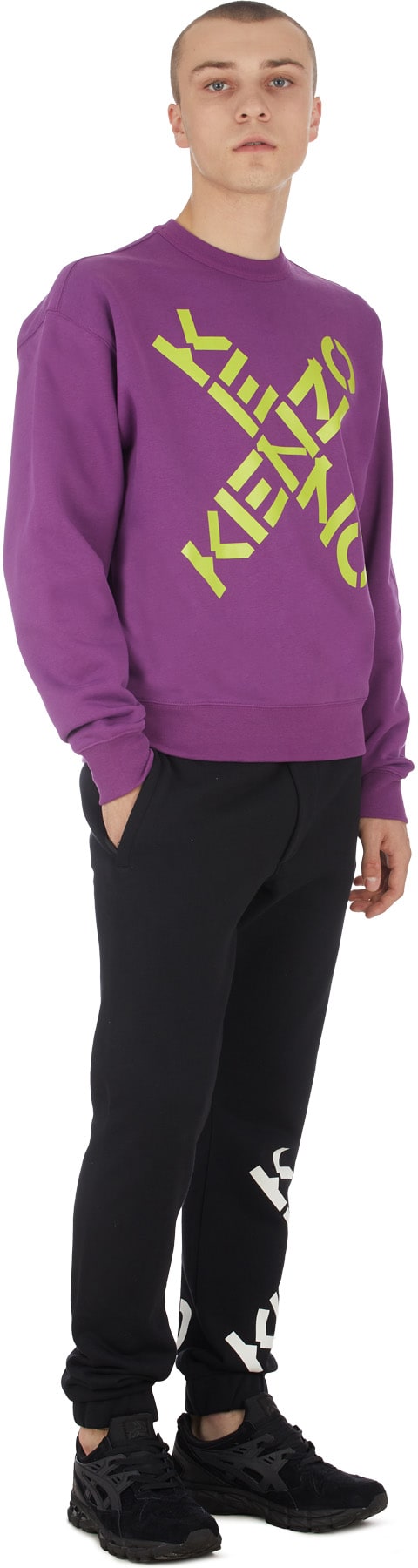 Kenzo: Purple Kenzo Sport 'Big X' Crew Sweater - 4