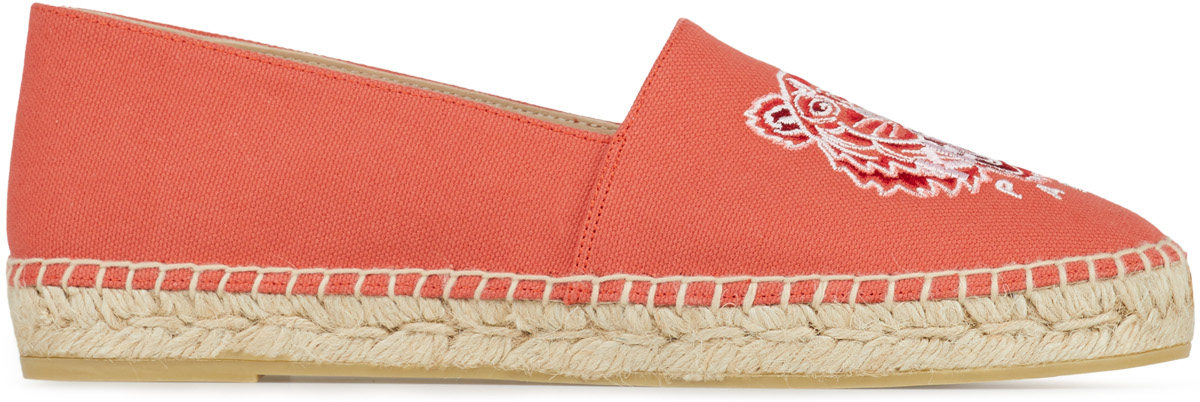 Kenzo: Red Classic Canvas Tiger Espadrilles - 1