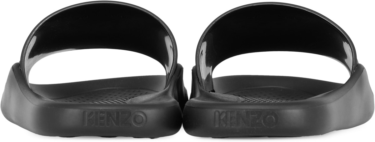 Kenzo: Black Tiger Pool Mules - 5