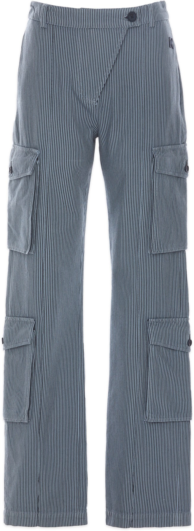 Kenzo: Grey Flared Cargo Pant - 1