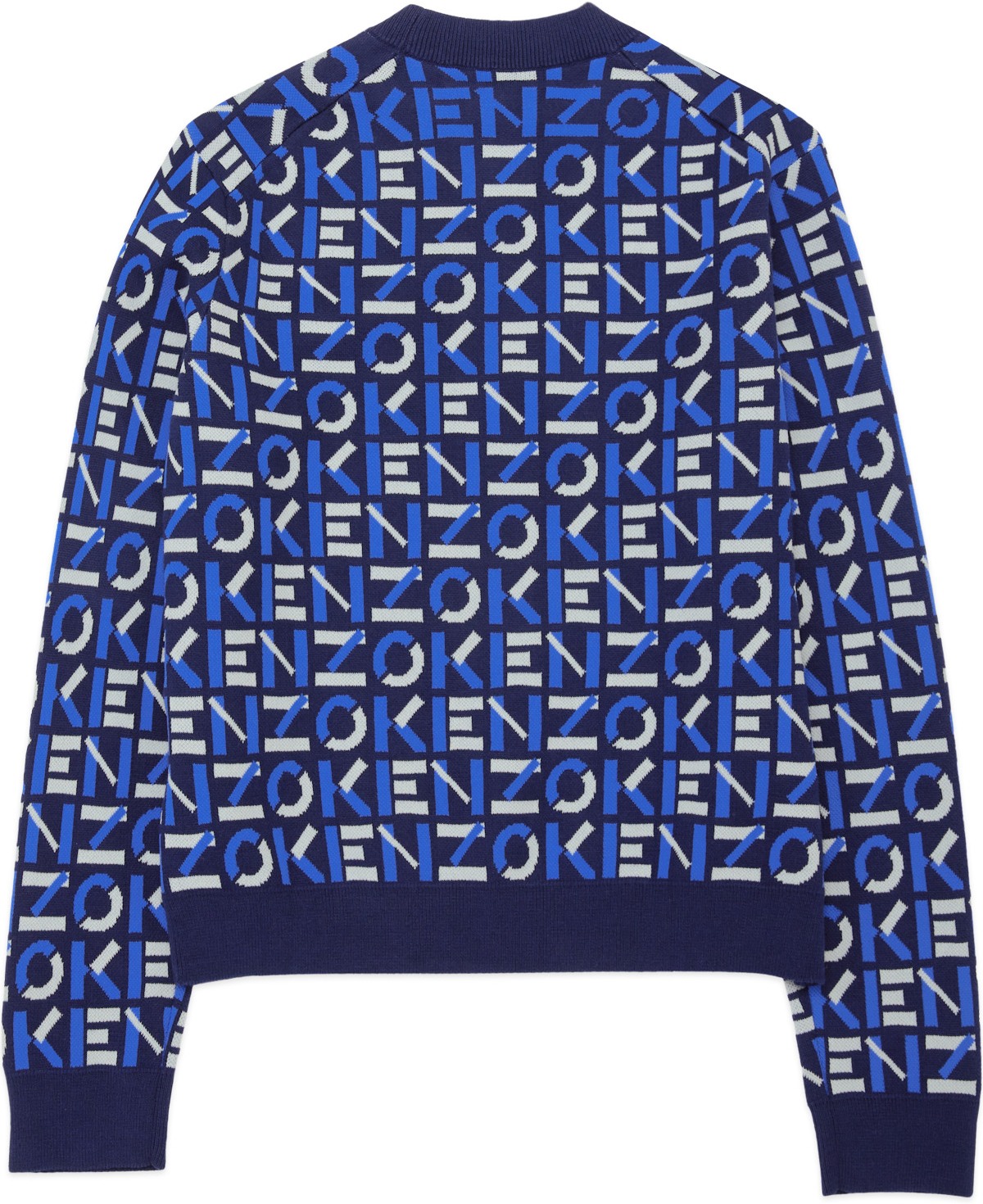 Kenzo: Bleu Pull Kenzo Sport Monogramme en Jacquard Bleu - 2