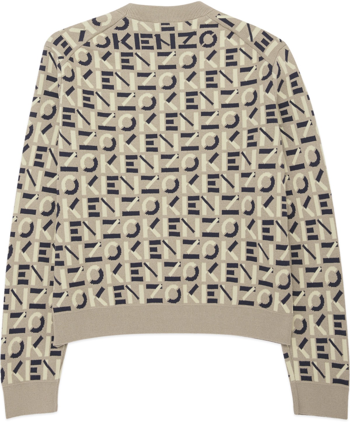 Kenzo: Grey Kenzo Sport Monogram Logo Jacquard Crew Sweater - 2