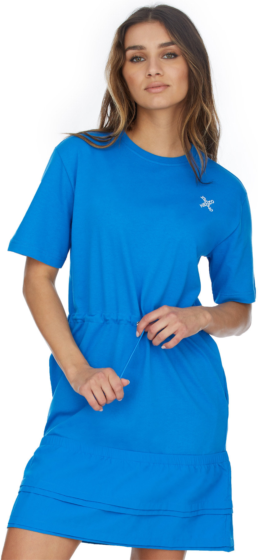 Kenzo Blue Kenzo Sport Little X Dual Material T Shirt Dress influenceu United States influenceu