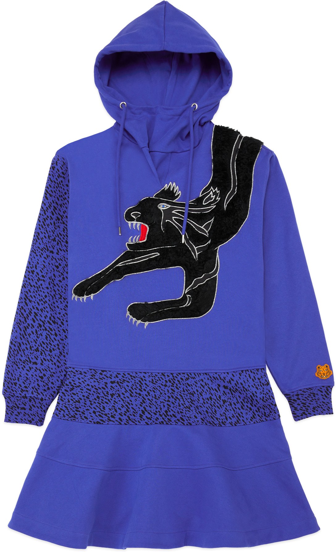 Kenzo: Blue Kenzo x Kansaiyamamoto 'Black Puma' Hoodie Dress - 1