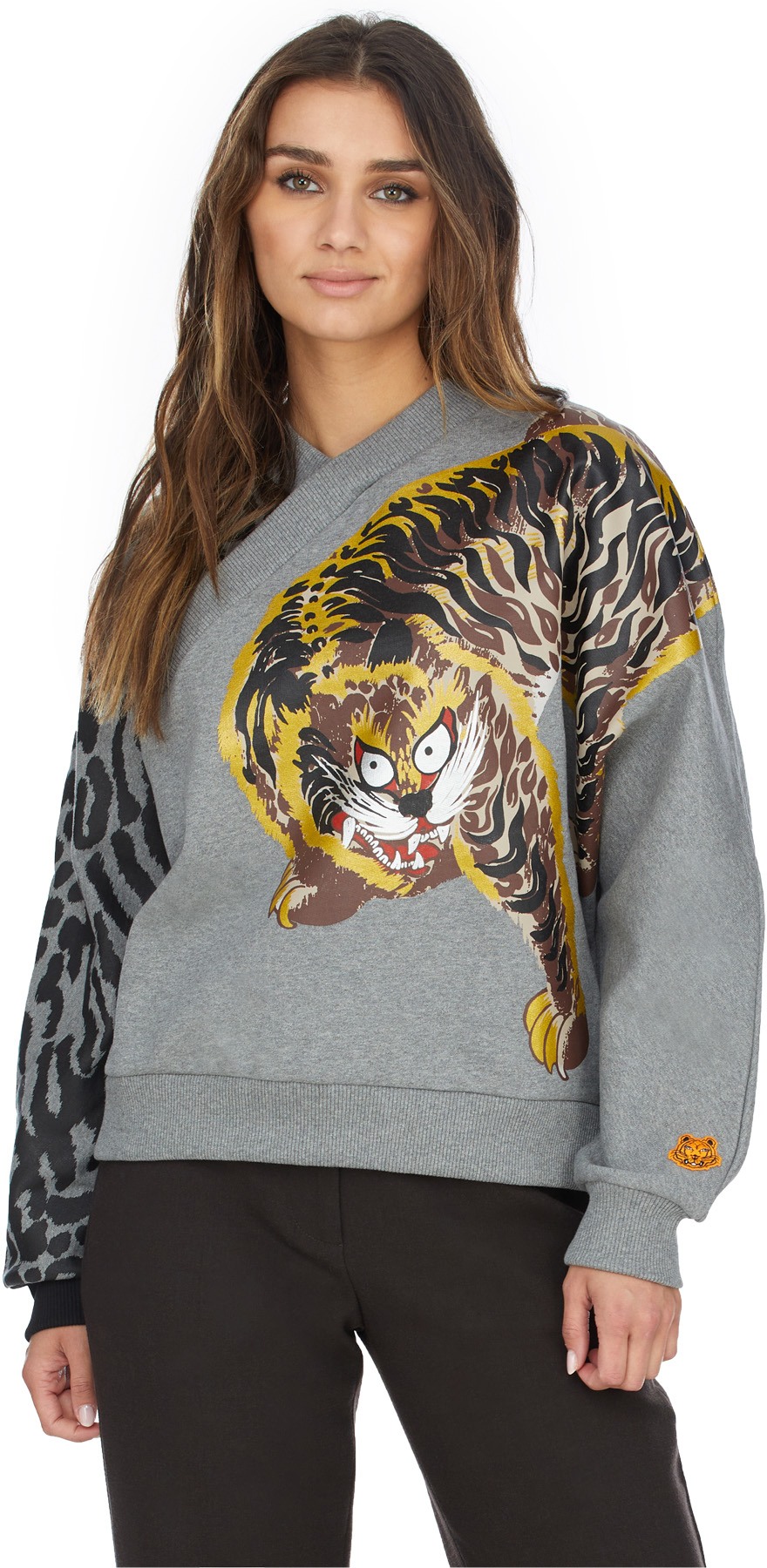 Kenzo: Grey Kenzo x Kansaiyamamoto 'Jungle Cat' Pullover Sweater - 3