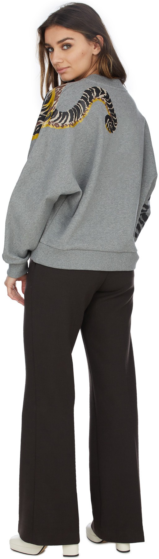 Kenzo: Grey Kenzo x Kansaiyamamoto 'Jungle Cat' Pullover Sweater - 4