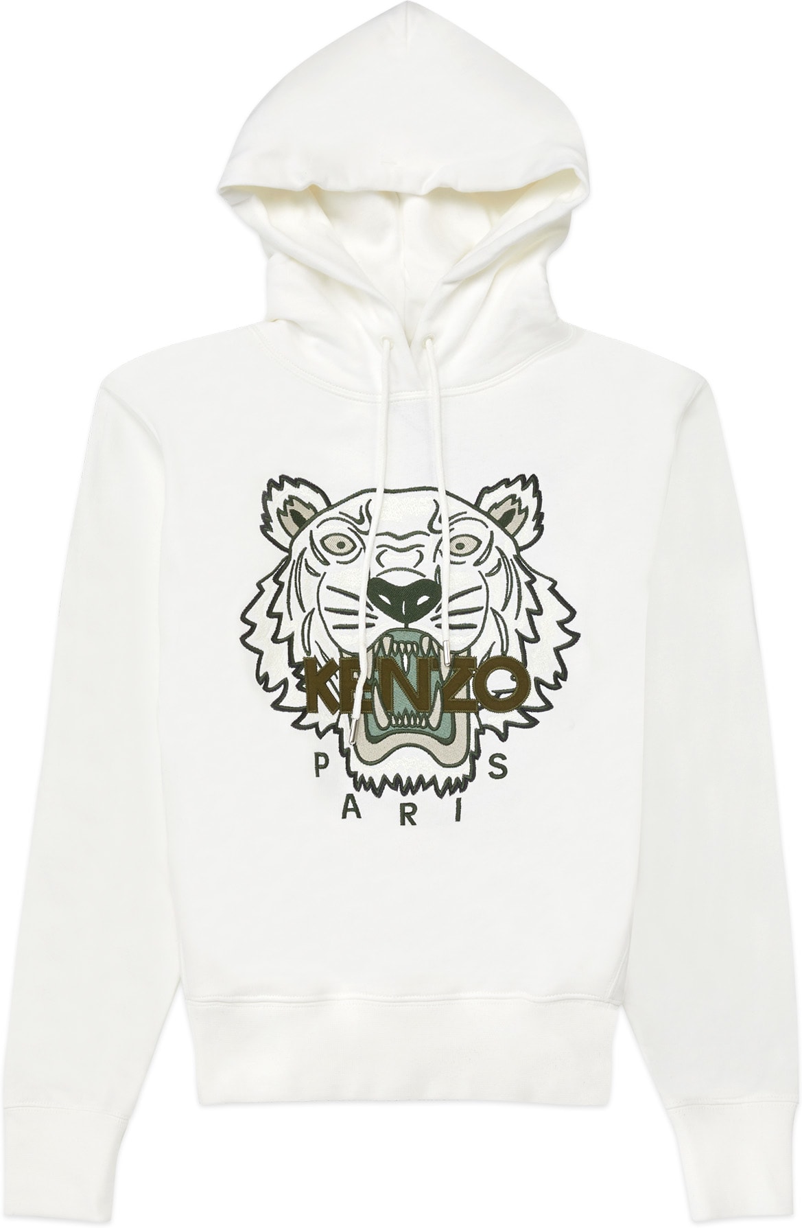 Kenzo: Blanc Veste à Capuche Tigre Blanc - 1