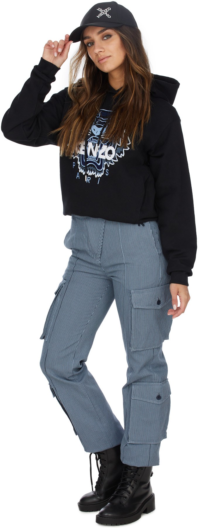 Kenzo: Noir Veste à Capuche Tigre Noir - 4