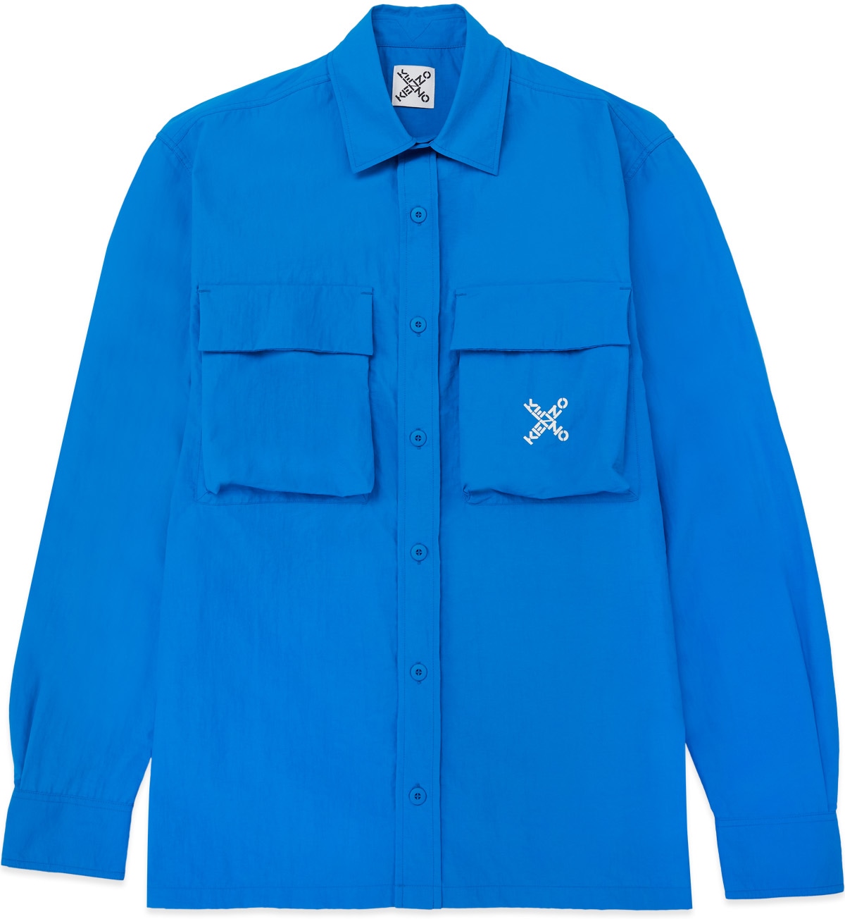 Kenzo: Blue Kenzo Sport 'Little X' Shirt Jacket - 1