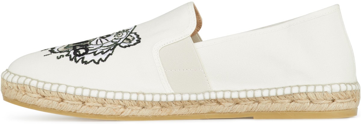 Kenzo: Blanc Espadrilles Élastique Tigre Blanc - 2