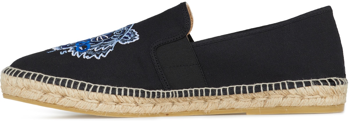 Kenzo: Noir Espadrilles Élastique Tigre Noir - 2