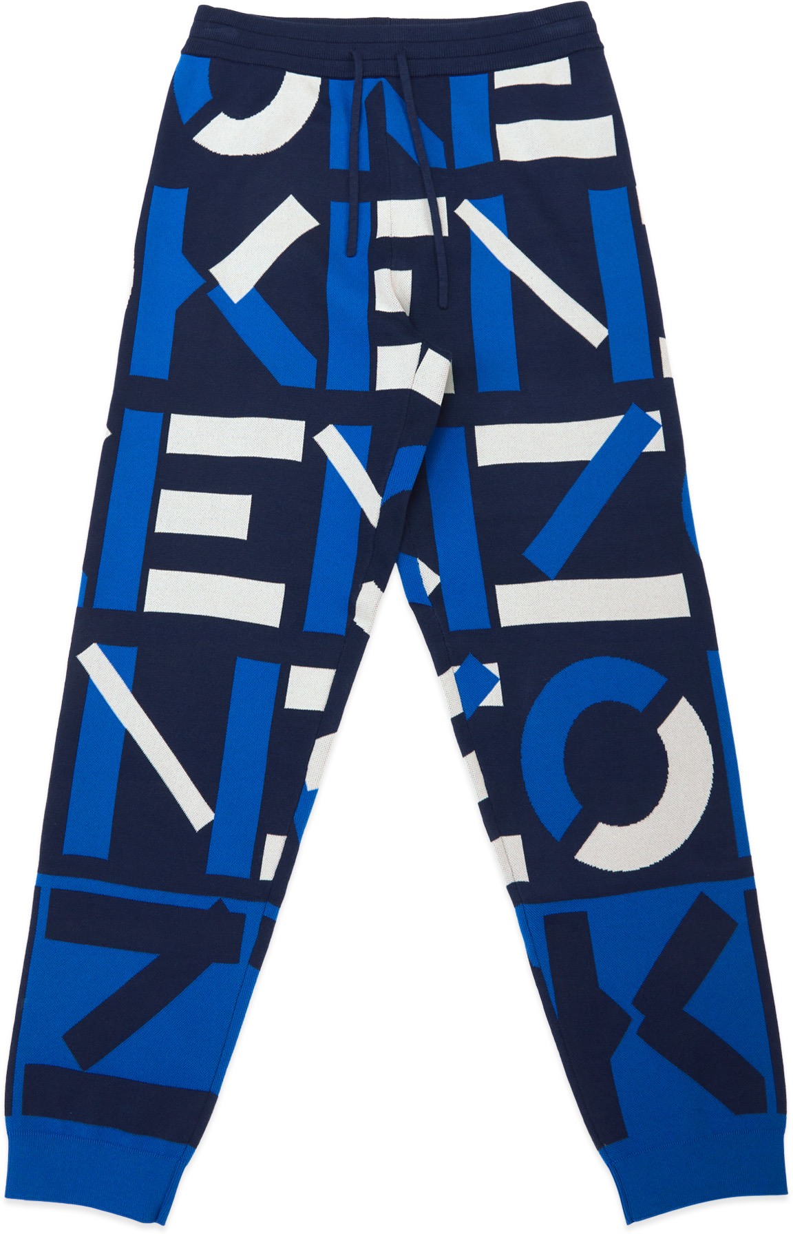 Kenzo: Bleu Pantalon de Survêtement Kenzo Sport Monogramme en Jacquard Bleu - 1