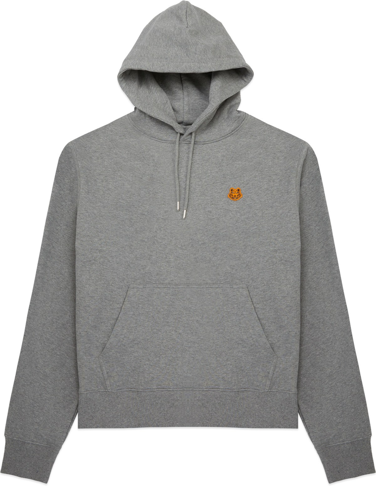 Kenzo: Grey Tiger Crest Hoodie - 1