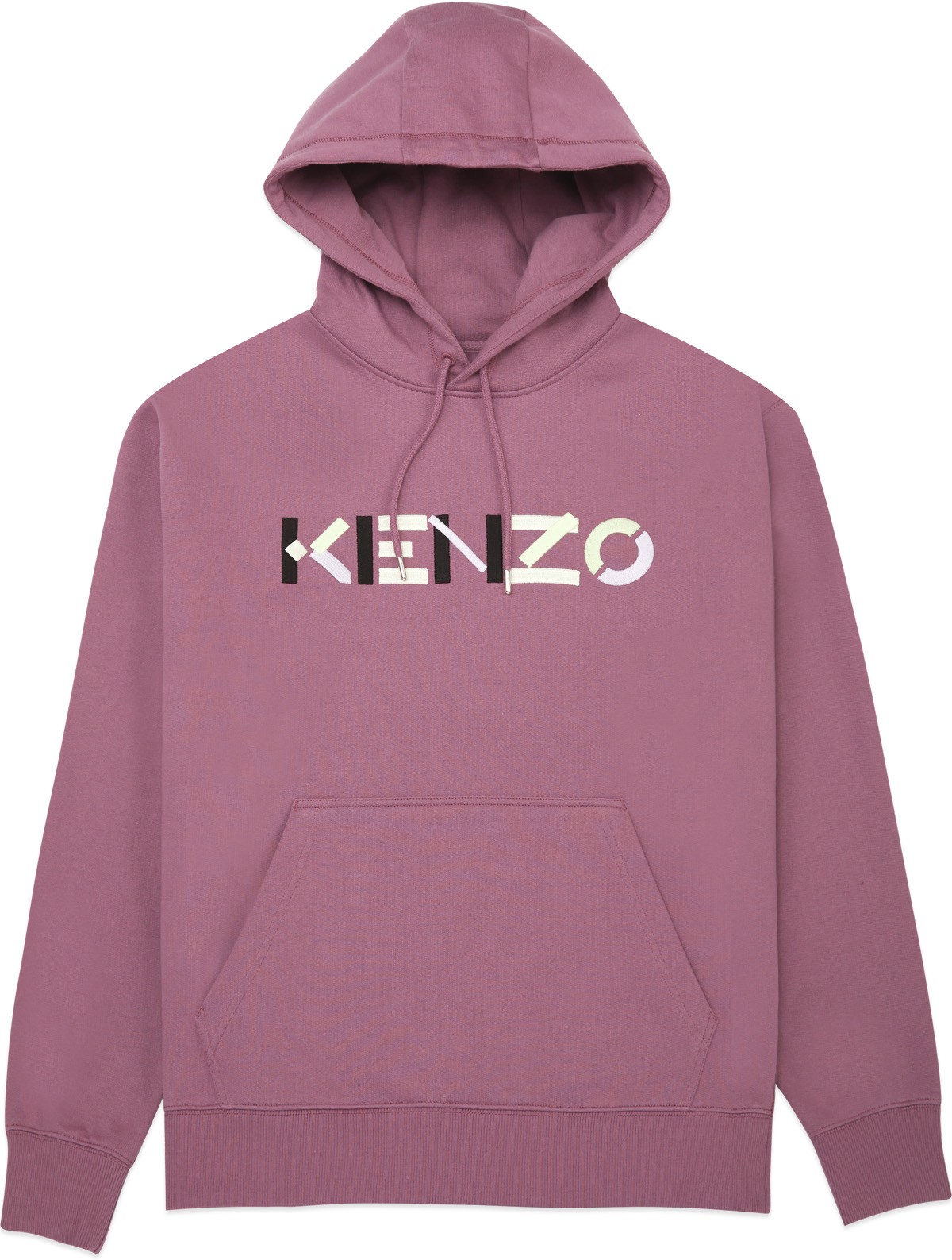 Kenzo: Mauve Veste à Capuche Oversized Multicolored Logo Mauve - 1