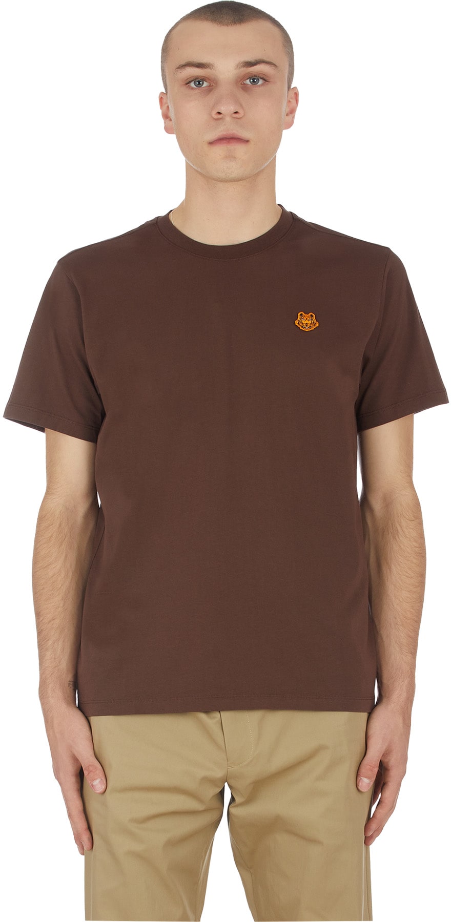 Kenzo: Brown Tiger Crest T-Shirt - 1