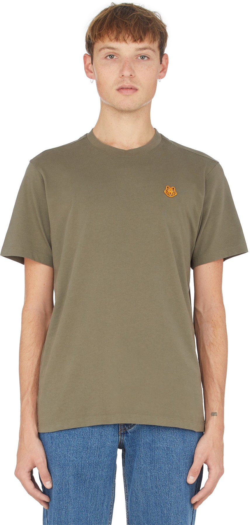 Kenzo: Brown Tiger Crest T-Shirt - 1