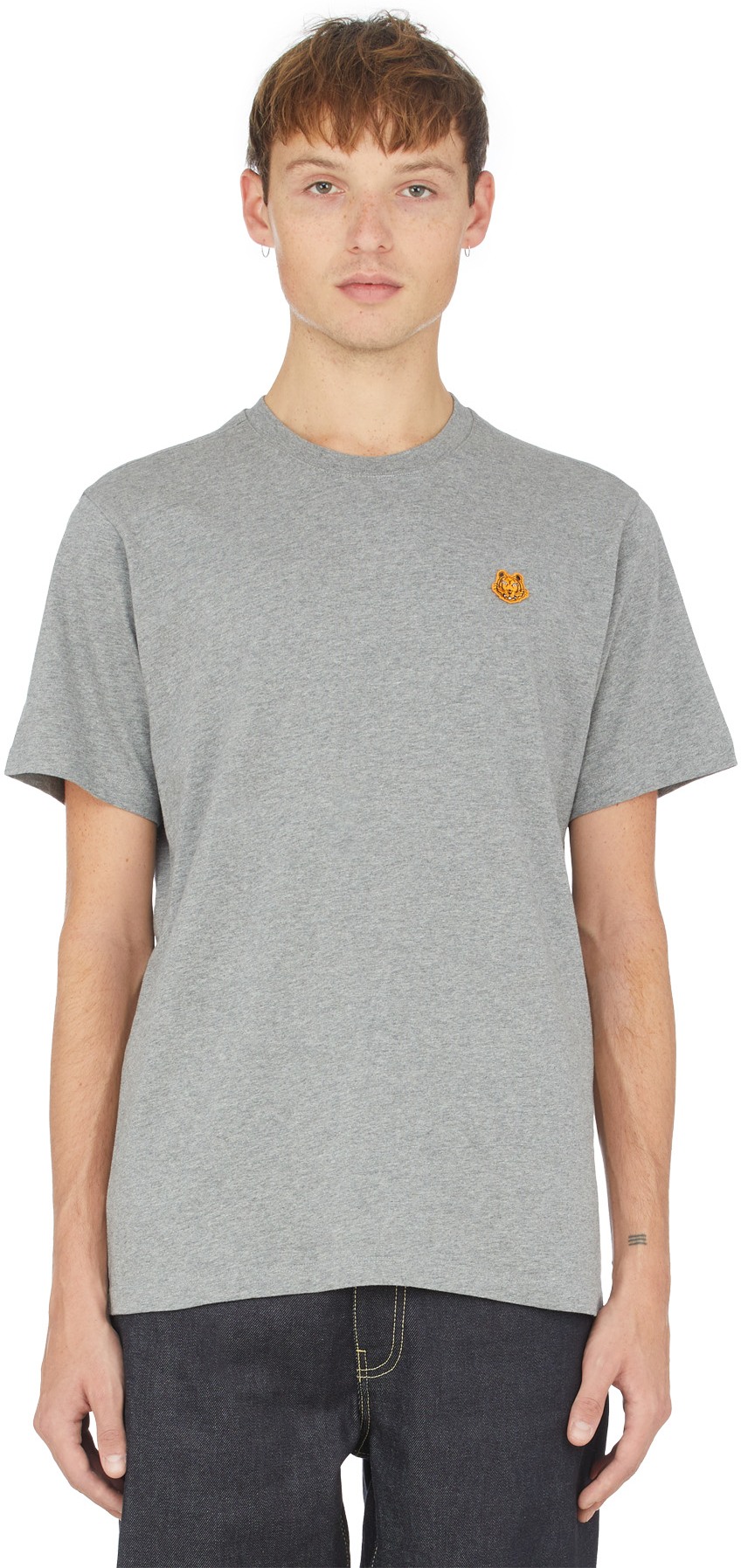 Kenzo: Grey Tiger Crest T-Shirt - 1