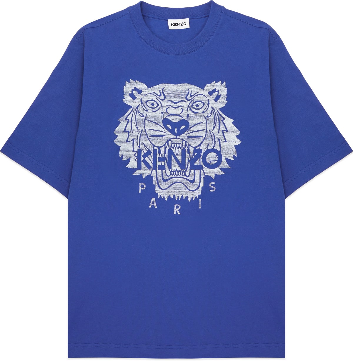 Kenzo: Blue Oversize Tiger T-Shirt - 1