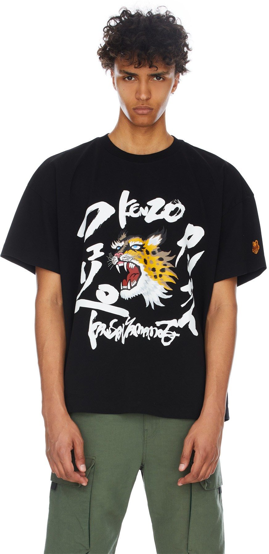 Kenzo: Black Kenzo x Kansaiyamamoto 'Cheetah' T-Shirt - 3