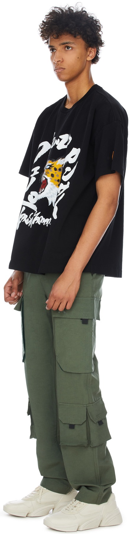 Kenzo: Noir T-Shirt Kenzo x Kansaiyamamoto 'Cheetah' Noir - 4