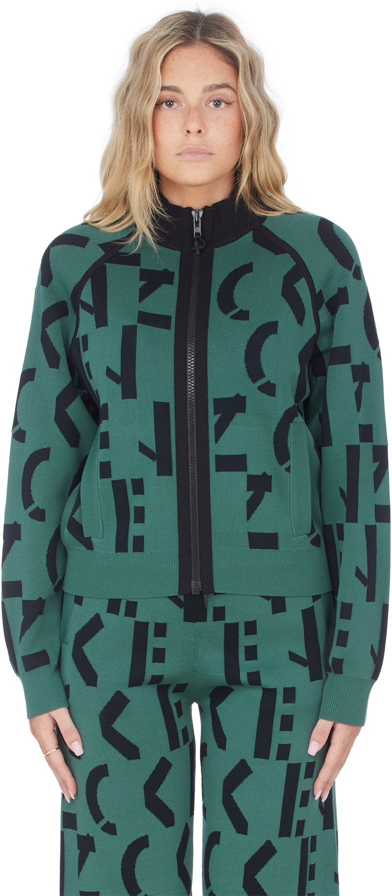 Kenzo: Green Kenzo Sport Monogram Jacket - 1