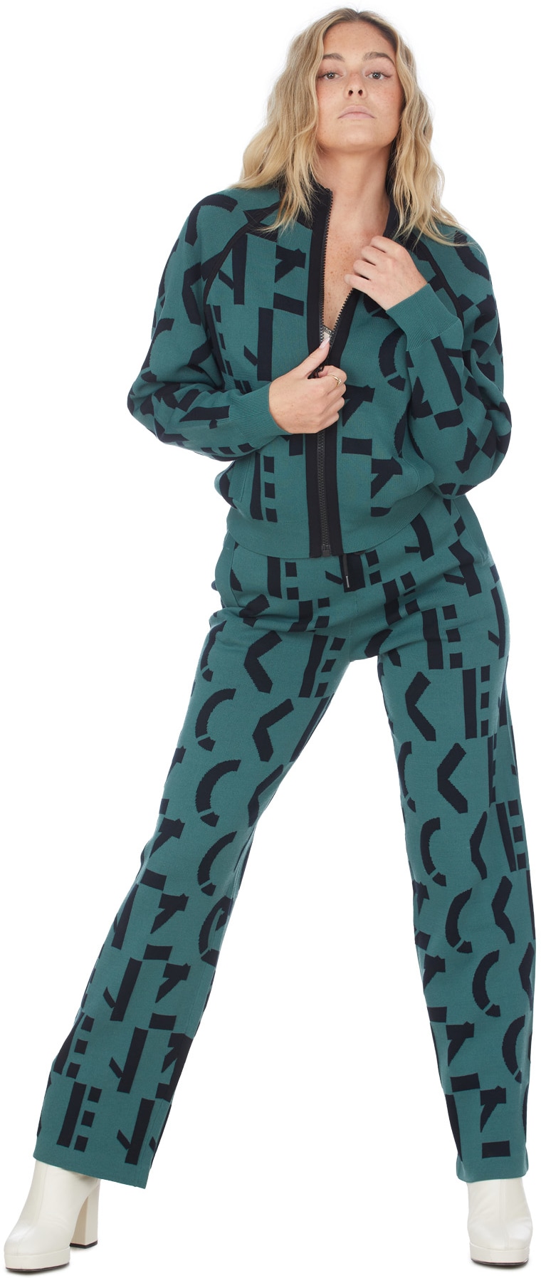 Kenzo: Vert Veste Kenzo Sport Monogramme Vert - 4