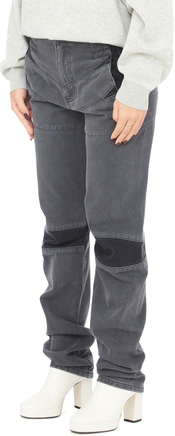 Kenzo: Grey Straight Denim Jeans - 2