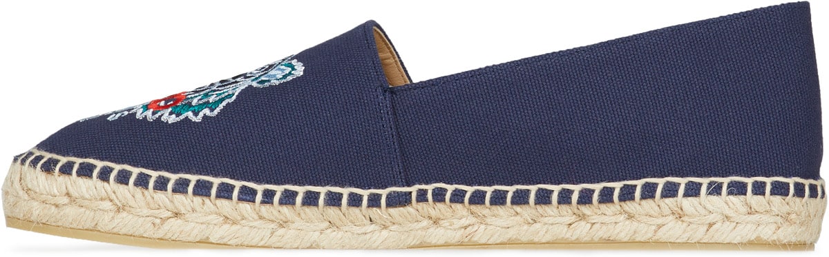 Kenzo: Bleu Espadrilles Classique Tigre en Toile Bleu - 2