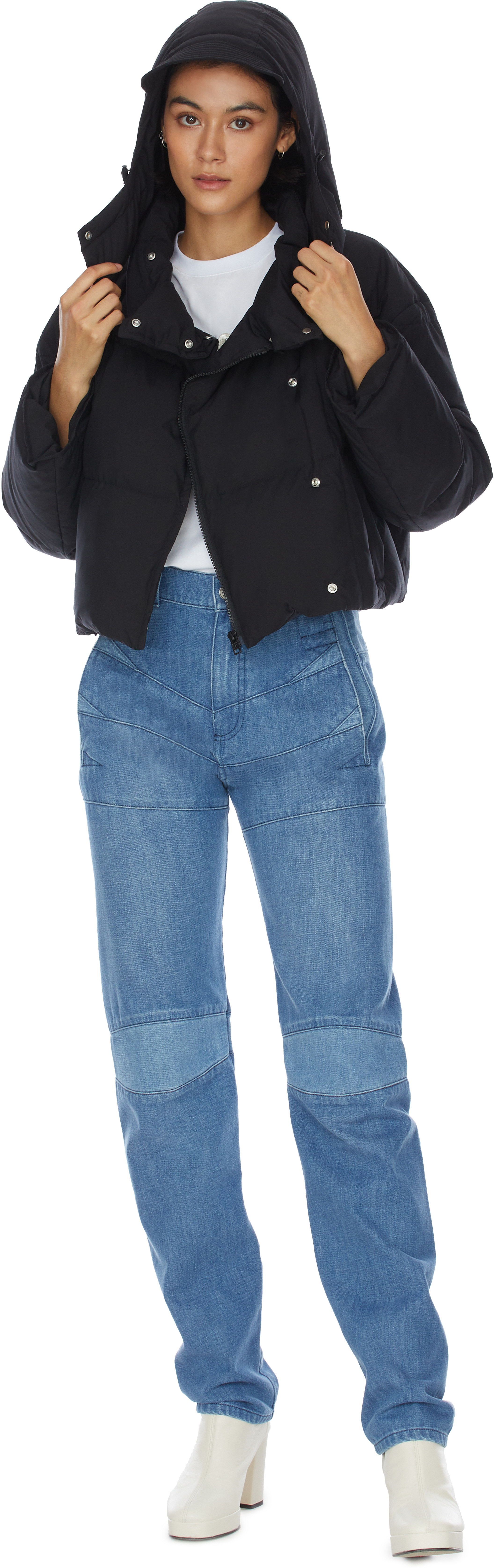Kenzo: Black Tiger Crest Cropped Puffer Jacket - 4