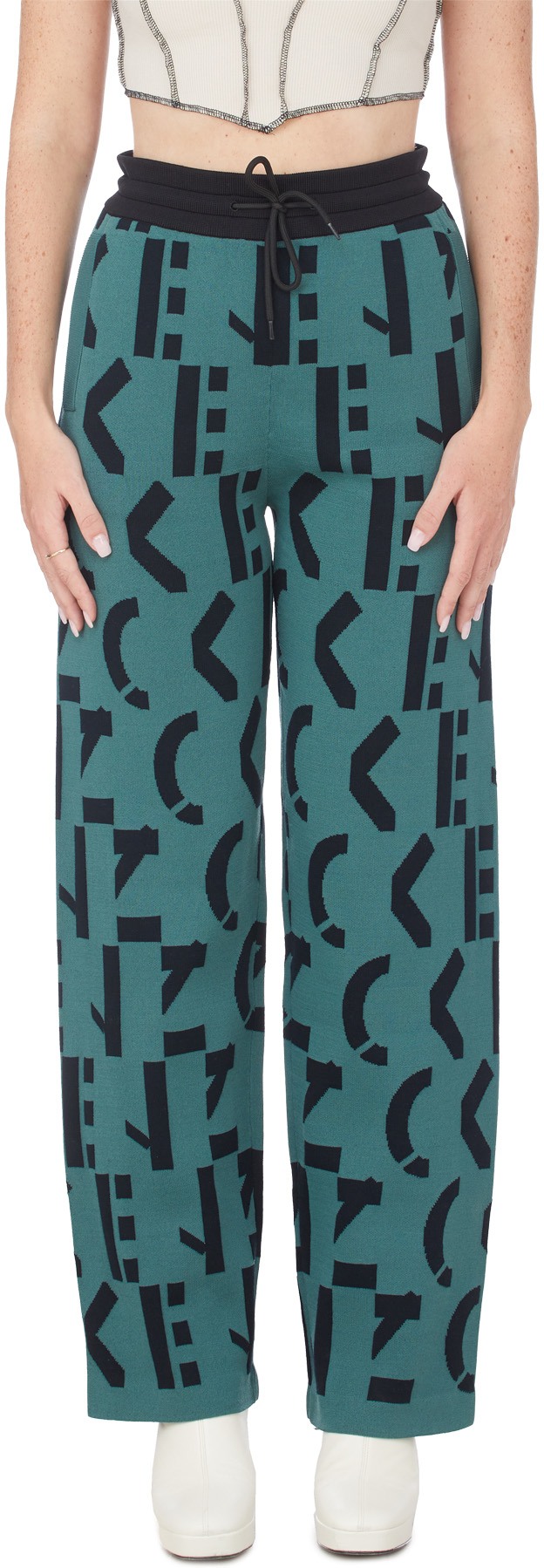 Kenzo: Green Kenzo Sport Monogram Joggers - 1