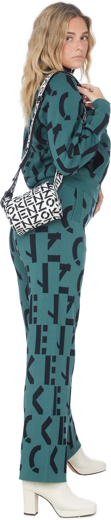 Kenzo: Green Kenzo Sport Monogram Jogger - 4