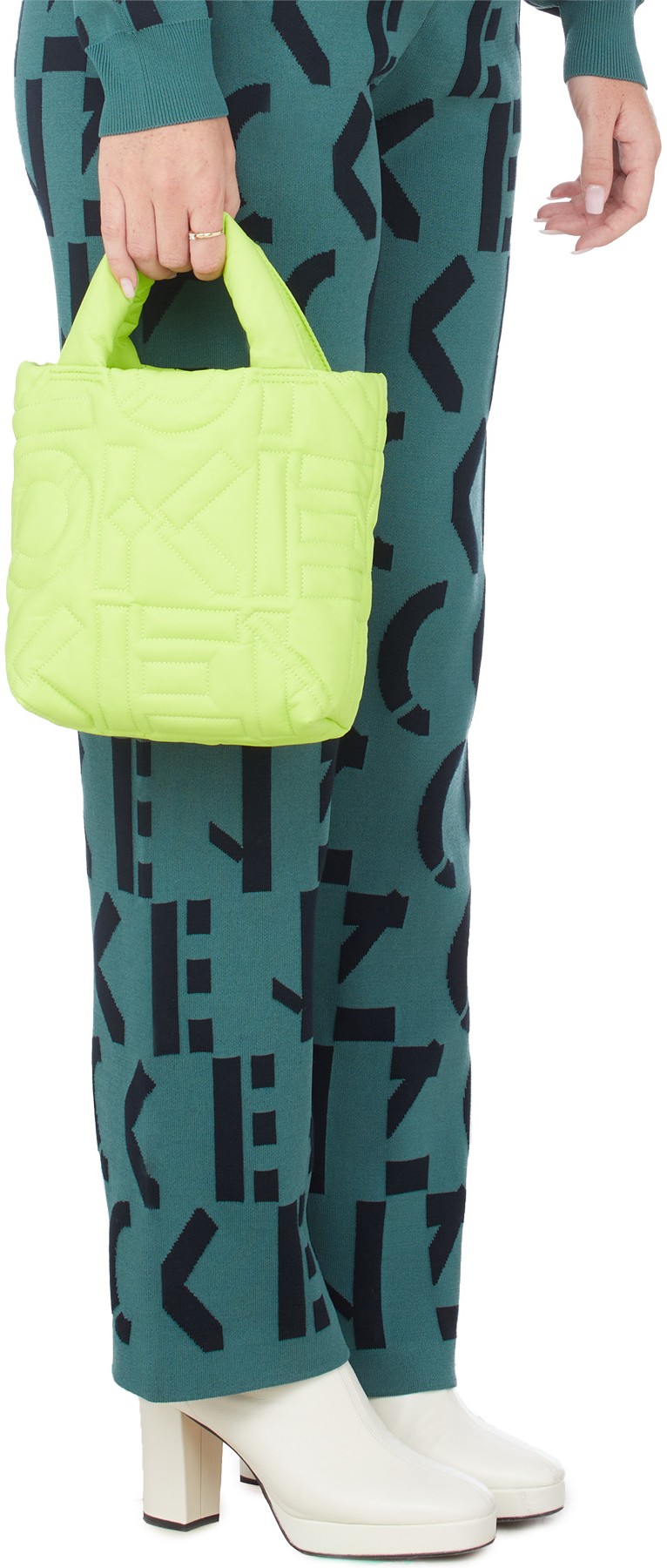 Kenzo: Green Arctik Small Tote Bag - 3